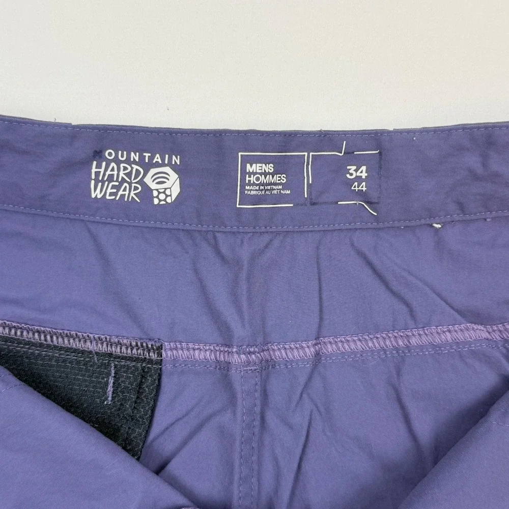 Mountain Hardwear Mens Shorts 34 Purple Nylon Outdoor Hiking Cargo Zip Pocket - Picture 5 of 9